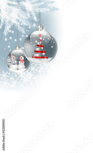 Roter Weihnachtsbaum mit Schneemann in der Weihnachtskugel1.0