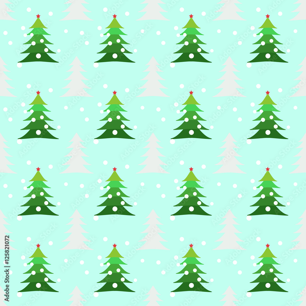 Seamless Christmas trees background pattern.
