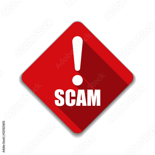 Scam warning sign illustration