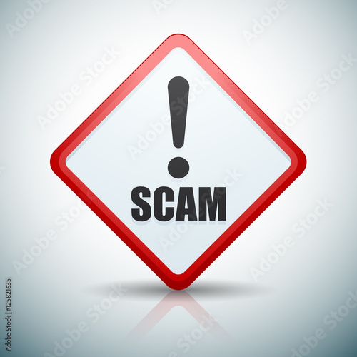 Scam warning sign illustration