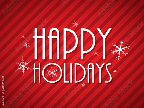 HAPPY HOLIDAYS card with snowflakes