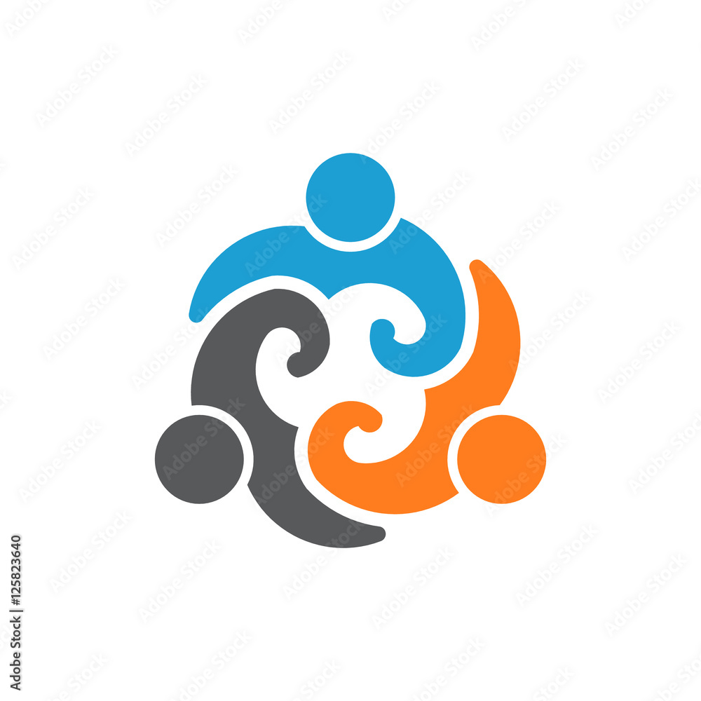 Unity Three People Friends. Vector Illustration Unity Three People Friends. Vector Illustration