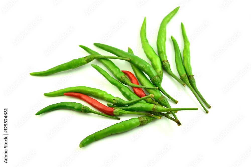 Red green chillies isolaed on white background Red green chillies isolaed on white background
