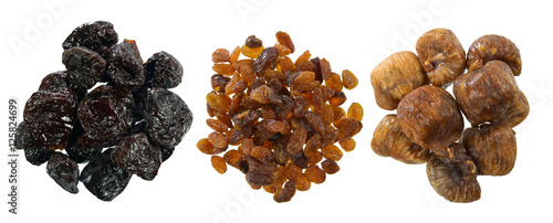 tre tipi di frutta essicata