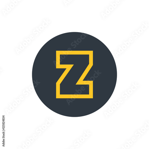 Letter Z vector, logo. Useful as branding symbol, identity, alphabet element, circle app icon, clip art and illustration.