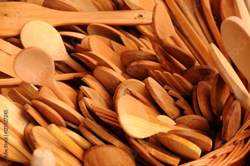 forks and wooden spoons background