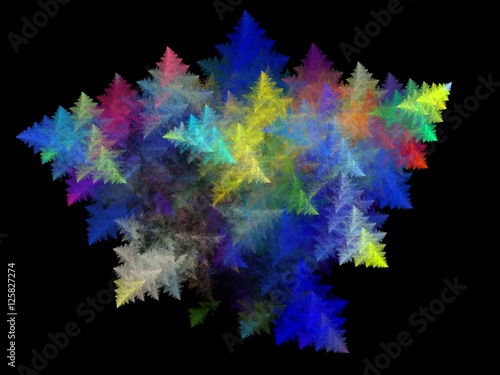 Abstract fractal with colorful barbed cloud