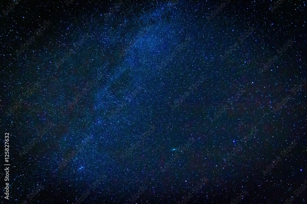 Night starry sky landscape