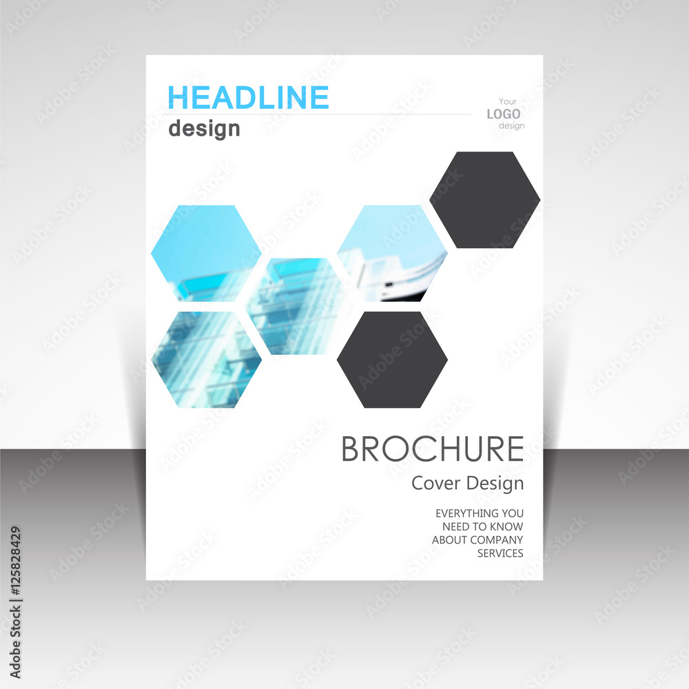 Naklejka premium Business annual report brochure design vector illustration. Business presentation, poster, cover, booklet, banner, leaflet, flyer, newsletter, magazine, publication, landing page layout template