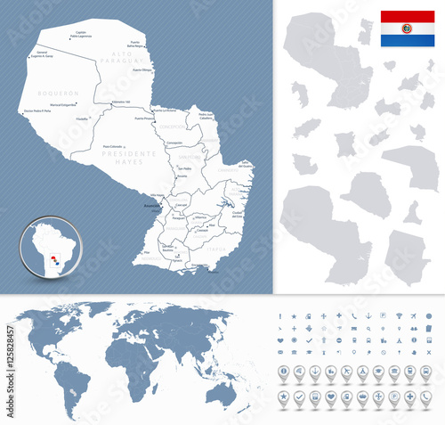 Paraguay Map Navigation Set