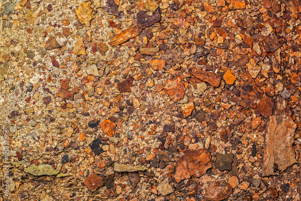 Pieces of rust on the pavement abstract texture top view Pieces of rust on the pavement abstract texture top view