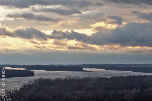 Sunset on Mississippi River