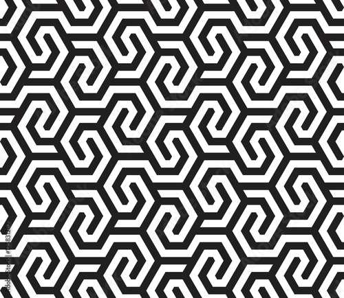 Vector seamless pattern. Modern stylish texture. Repeating geometric pattern of hexagons tiles with displacement.