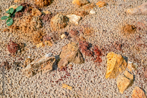 Stones and sand colourful composition