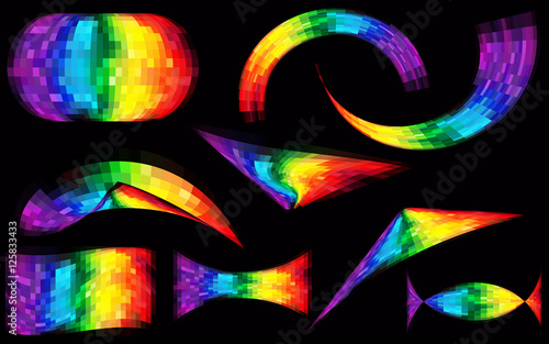 Abstract bright and colorful rainbow background in geometric sty