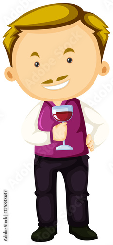 Winemaker holding glass of red wine