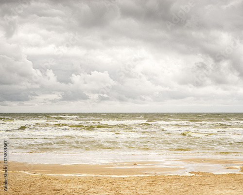 stormy sea and cloudy sky, hdr image