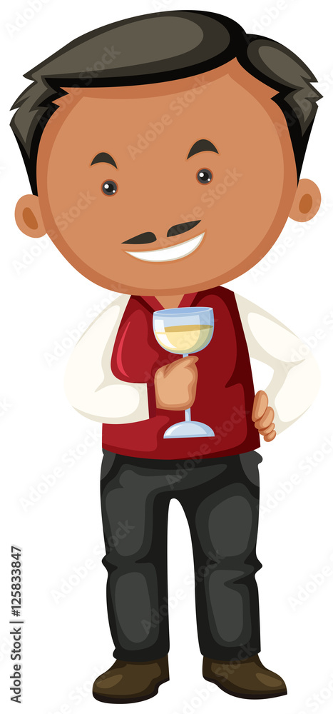 Winemaker holding glass of white wine Winemaker holding glass of white wine