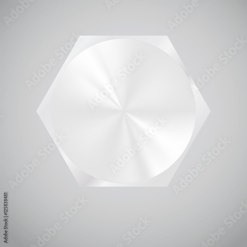Vector illustration Hat bolt. The smooth polished surface.
