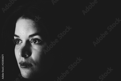 Female portrait in black and white