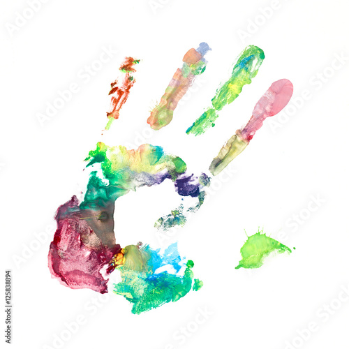 Colored hand print