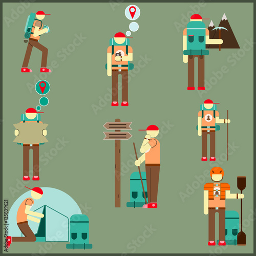 Hiking icon sets