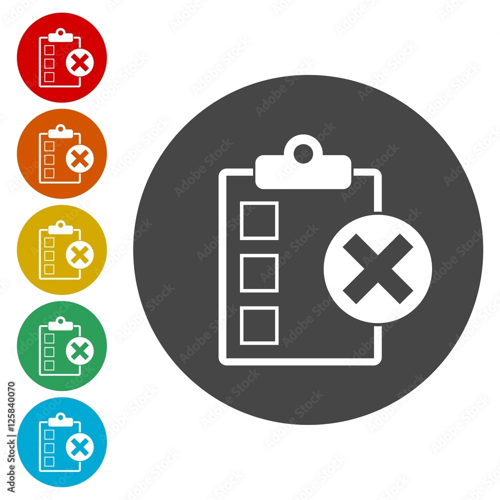 Checklist with X Mark Icon Checklist with X Mark Icon