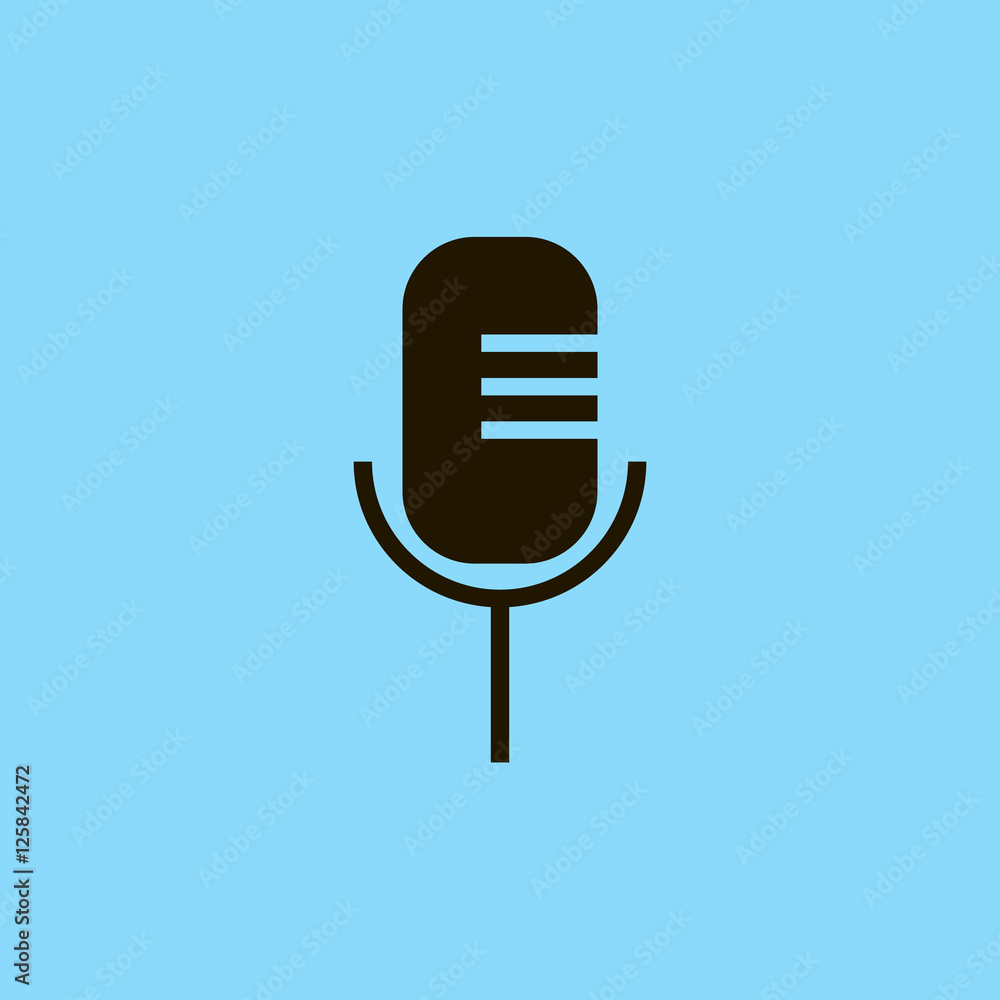 Microphone icon vector, clip art. Also useful as logo, web UI element, symbol, graphic image, silhouette and illustration. Microphone icon vector, clip art. Also useful as logo, web UI element, symbol, graphic image, silhouette and illustration.