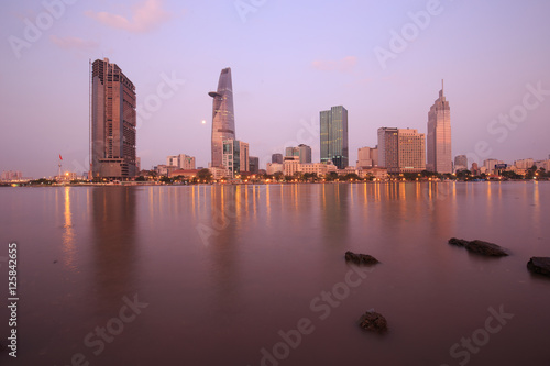 Panoramic view of Saigon in early morning