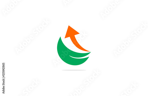 Free Download leaf world arrow up logo - GFXLoad