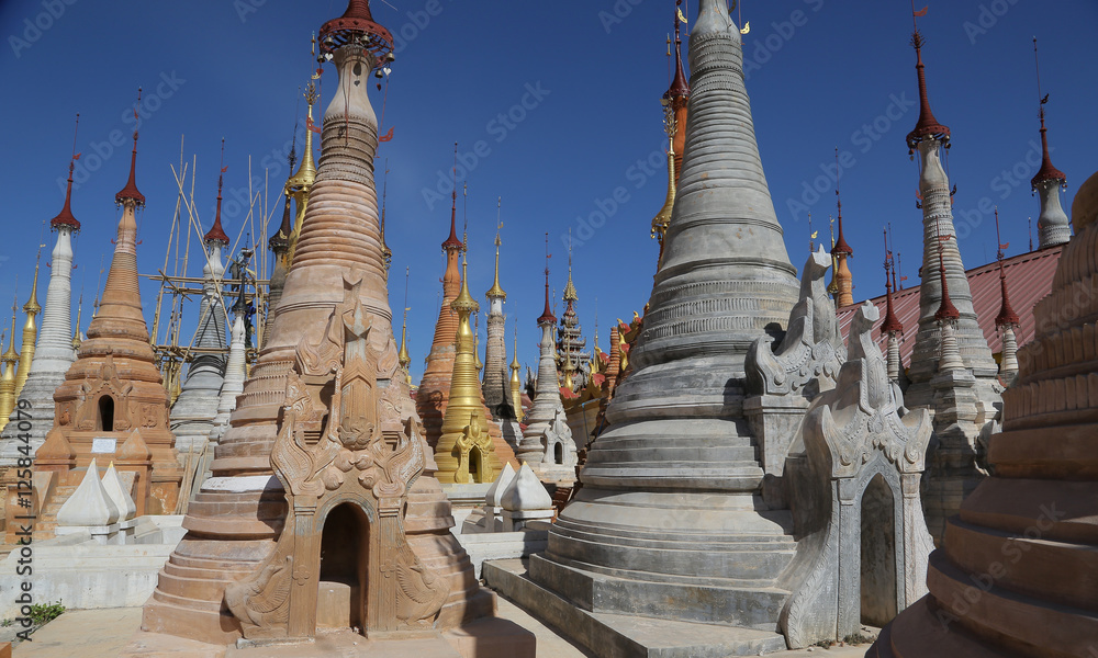 Shwe Indein, Indein Pagoda,  Nyaung Shwe, Inle Lake, Myanmar