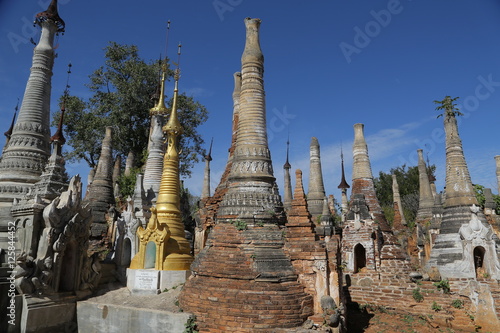 Shwe Indein, Indein Pagoda,  Nyaung Shwe, Inle Lake, Myanmar photo