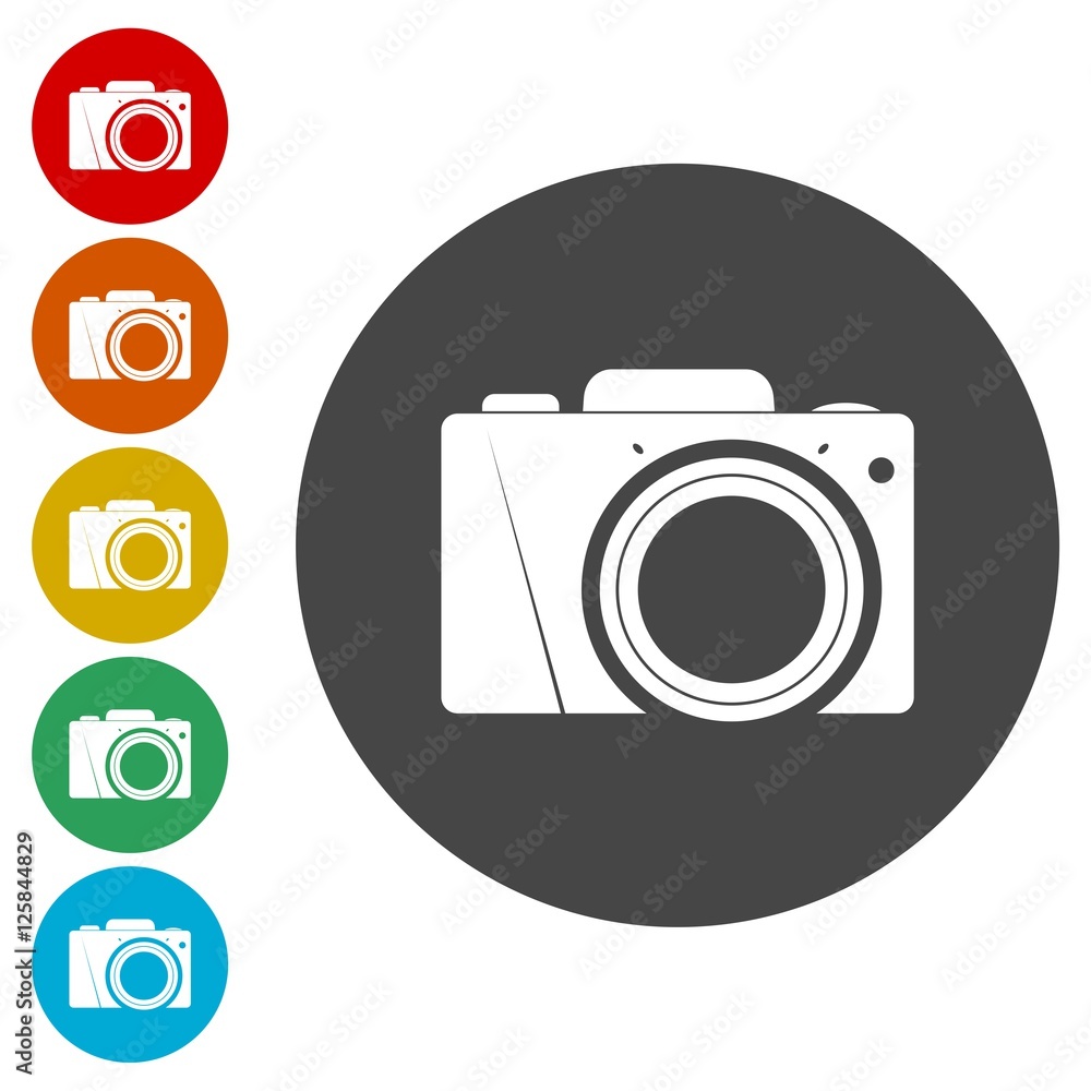 Photo camera icons set Photo camera icons set