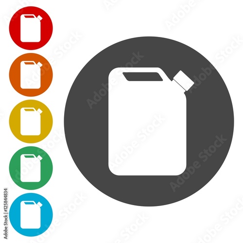 Jerrycan fuel icons set