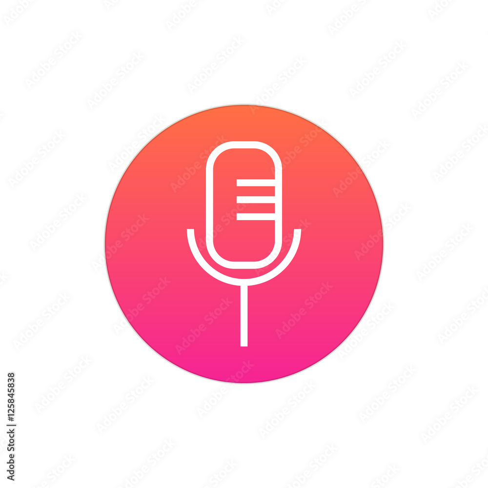 Microphone icon vector, clip art. Also useful as logo, circle app icon, web UI element, symbol, graphic image, silhouette and illustration. Microphone icon vector, clip art. Also useful as logo, circle app icon, web UI element, symbol, graphic image, silhouette and illustration.