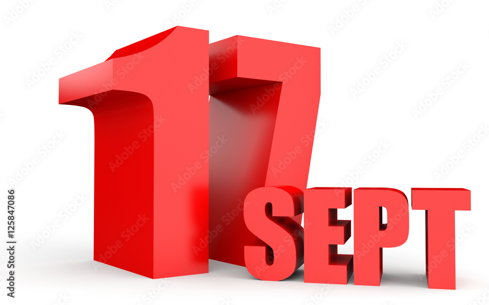 September 17. Text on white background. September 17. Text on white background.