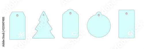 A set of Christmas labels isolated on white background, vector illustration