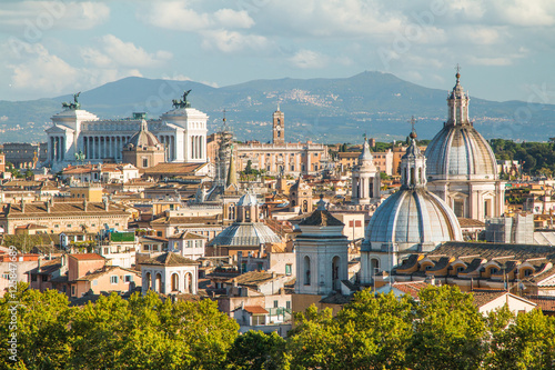 Canvas Print Panoramic view of Rome from Castel Sant'Angelo, Italy.