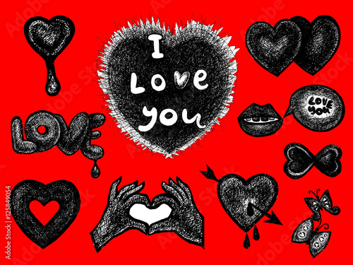 amore cuori cartolina