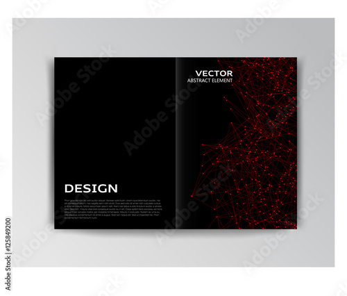 Black template of brochure with abstract elements
