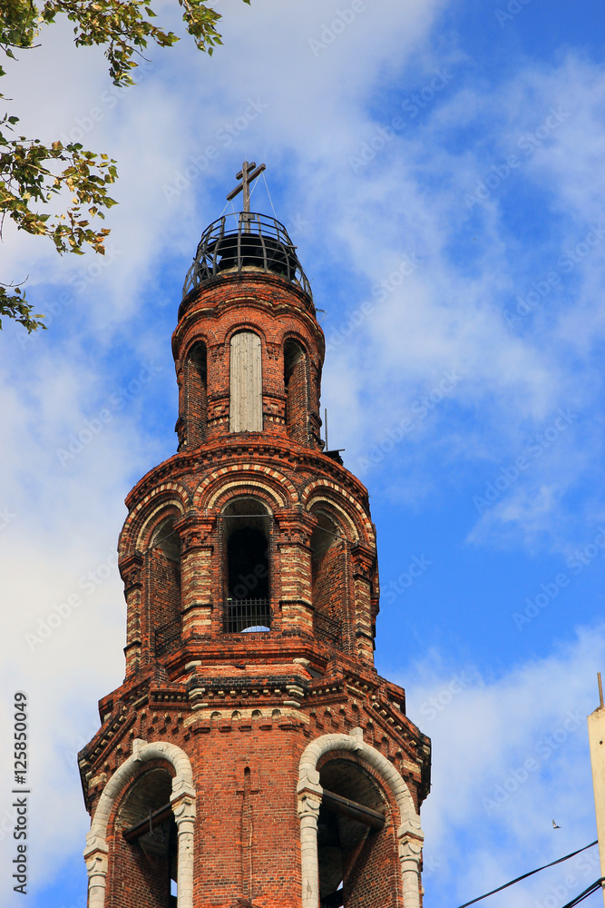 beautiful old russian abandoned bell tower of red brick beautiful old russian abandoned bell tower of red brick