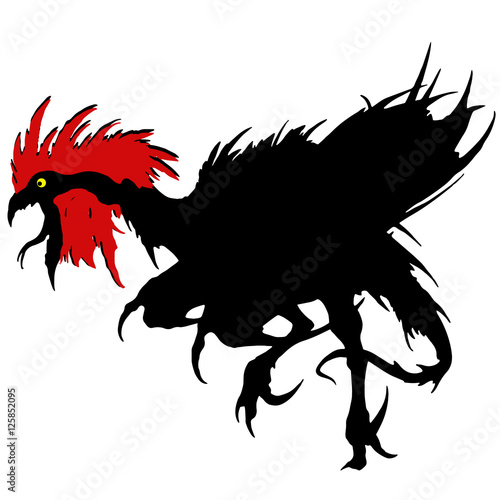 Silhouette of a rooster. Symbol of New Year 2017 