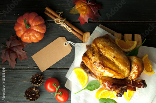 Roast turkey with blank label