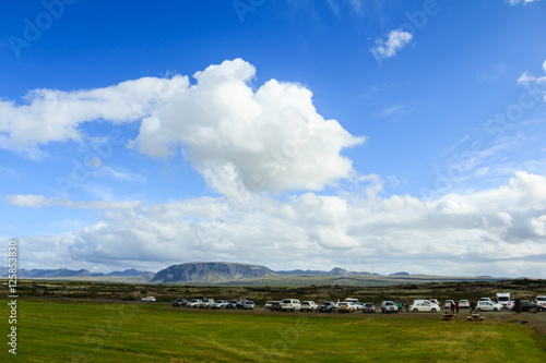camping area in mountains of iceland