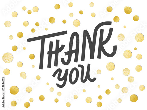 Gold leaf boho chic style thank you greeting card with shiny gol