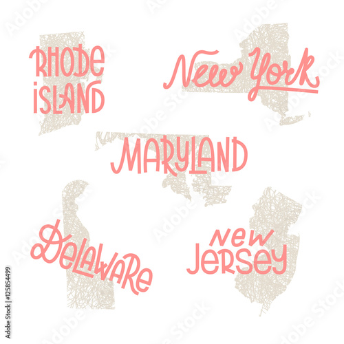 Rhode Island, New York, Maryland, Delaware, New Jersey USA state