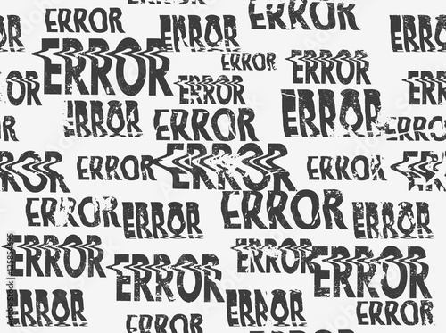 Glitched error message art typographic pattern. Glitchy words fo