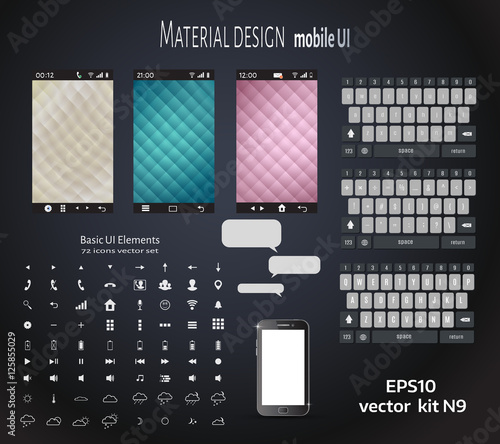 set of ui material design background