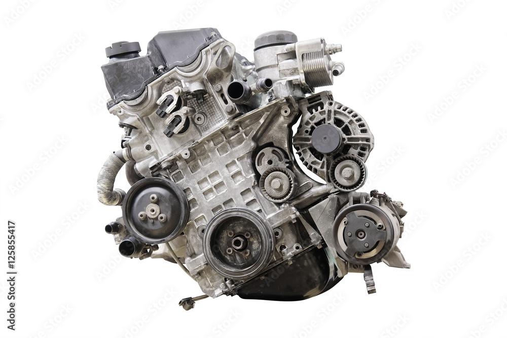 Car engine isolated under the white background Car engine isolated under the white background