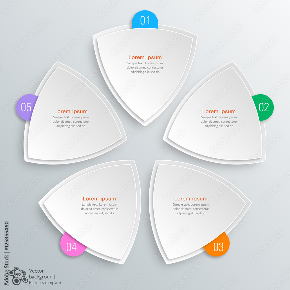 5-Step Process #Business Chart Graphic Stock Vector | Adobe Stock